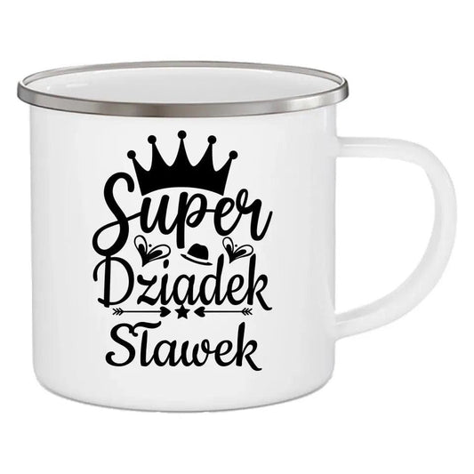 Retro kubek dla dziadka na prezent personalizacja SUPER DZIADEK, na Dzień Dziadka - storycups.pl