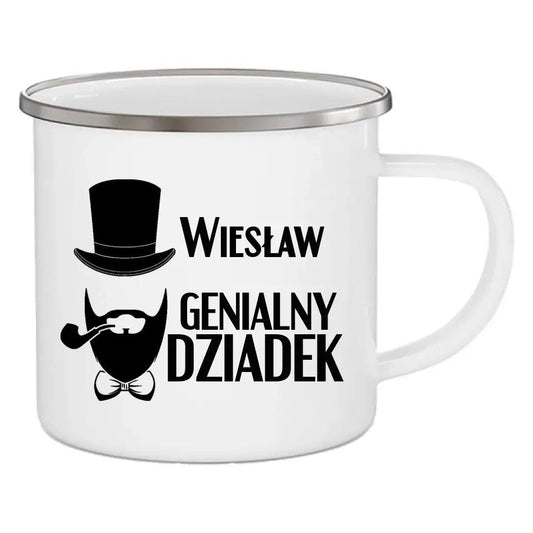 Kubek retro z nadrukiem dla dziadka GENIALNY DZIADEK, na Dzień Dziadka - storycups.pl