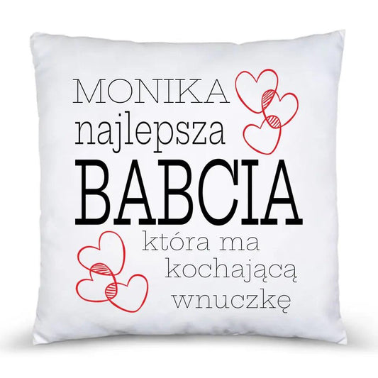 Poduszka dla babci z dedykacją personalizacja Najlepsza Babcia, na Dzień Babci - storycups.pl