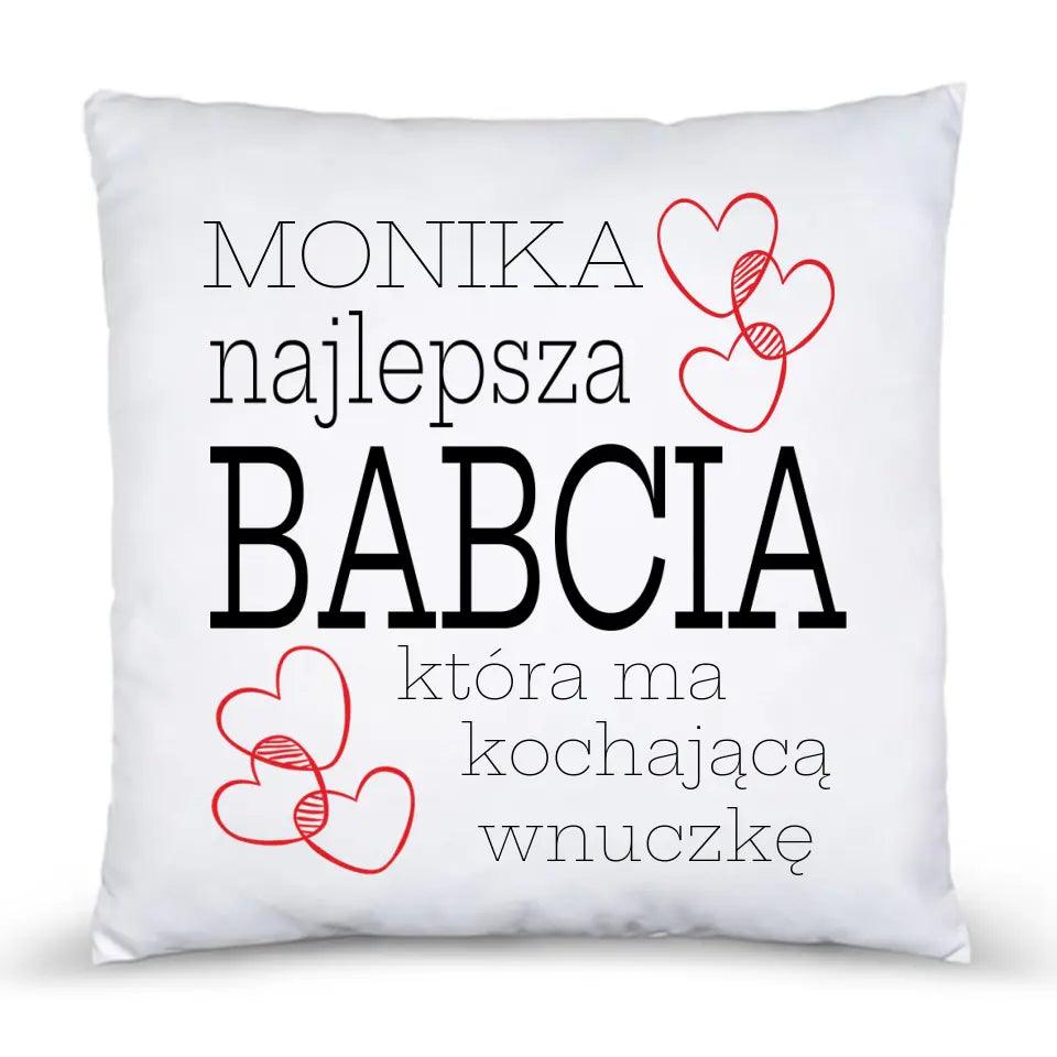 Poduszka dla babci z dedykacją personalizacja Najlepsza Babcia, na Dzień Babci - storycups.pl