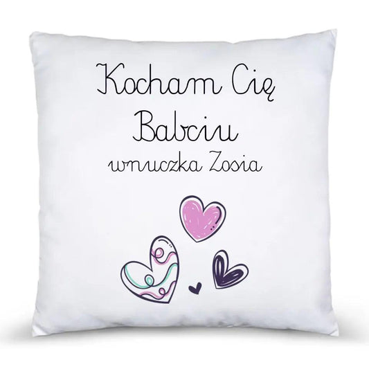 Poduszka z personalizowanym nadrukiem dla babci, na Dzień Babci - storycups.pl