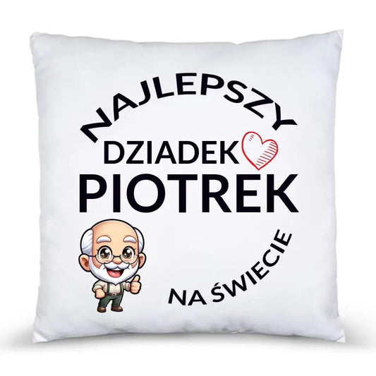 Poduszka z imieniem dla dziadka NAJLEPSZY DZIADEK NA ŚWIECIE, na Dzień Dziadka - storycups.pl