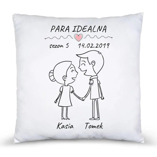 Poduszka dla par personalizowana imiona PARA IDEALNA W11 - storycups.pl