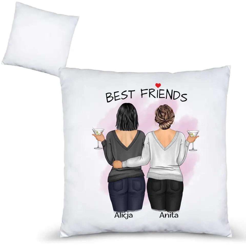 Poduszka dla przyjaciółki personalizowane postacie BEST FRIENDS P03 - storycups.pl