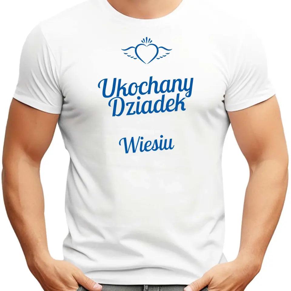 Koszulka dla dziadka personalizowana imię UKOCHANY DZIADEK, na Dzień Dziadka - storycups.pl