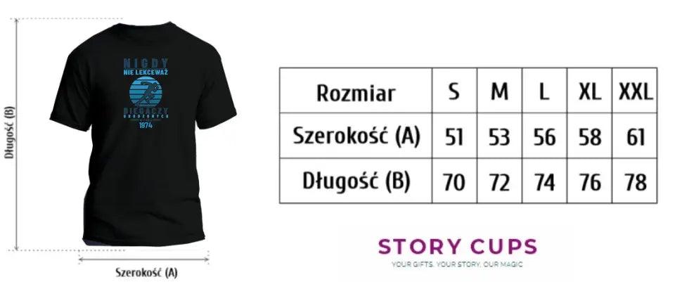 Koszulka z nadrukiem dla biegacza NIGDY NIE LEKCEWAŻ BIEGACZY URODZONYCH W ROKU HZ03 - storycups.pl