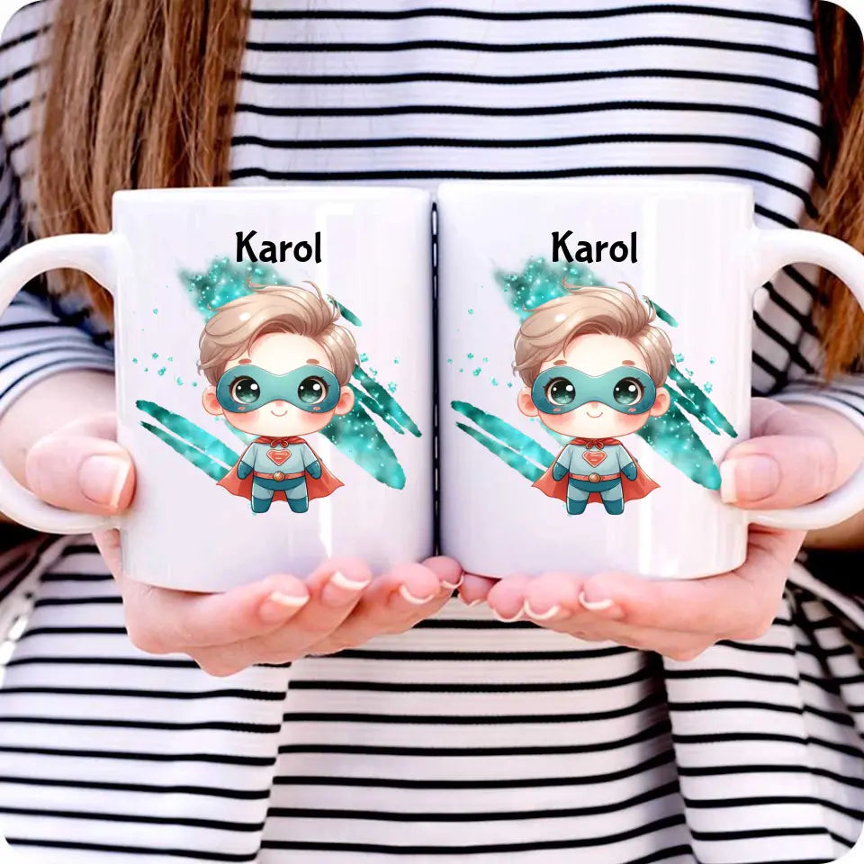 Personalizowany kubek dla chłopca SUPERBOHATER DD05 - storycups.pl