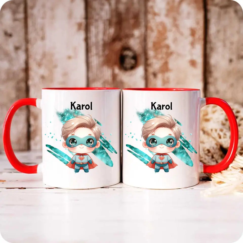 Personalizowany kubek dla chłopca SUPERBOHATER DD05 - storycups.pl