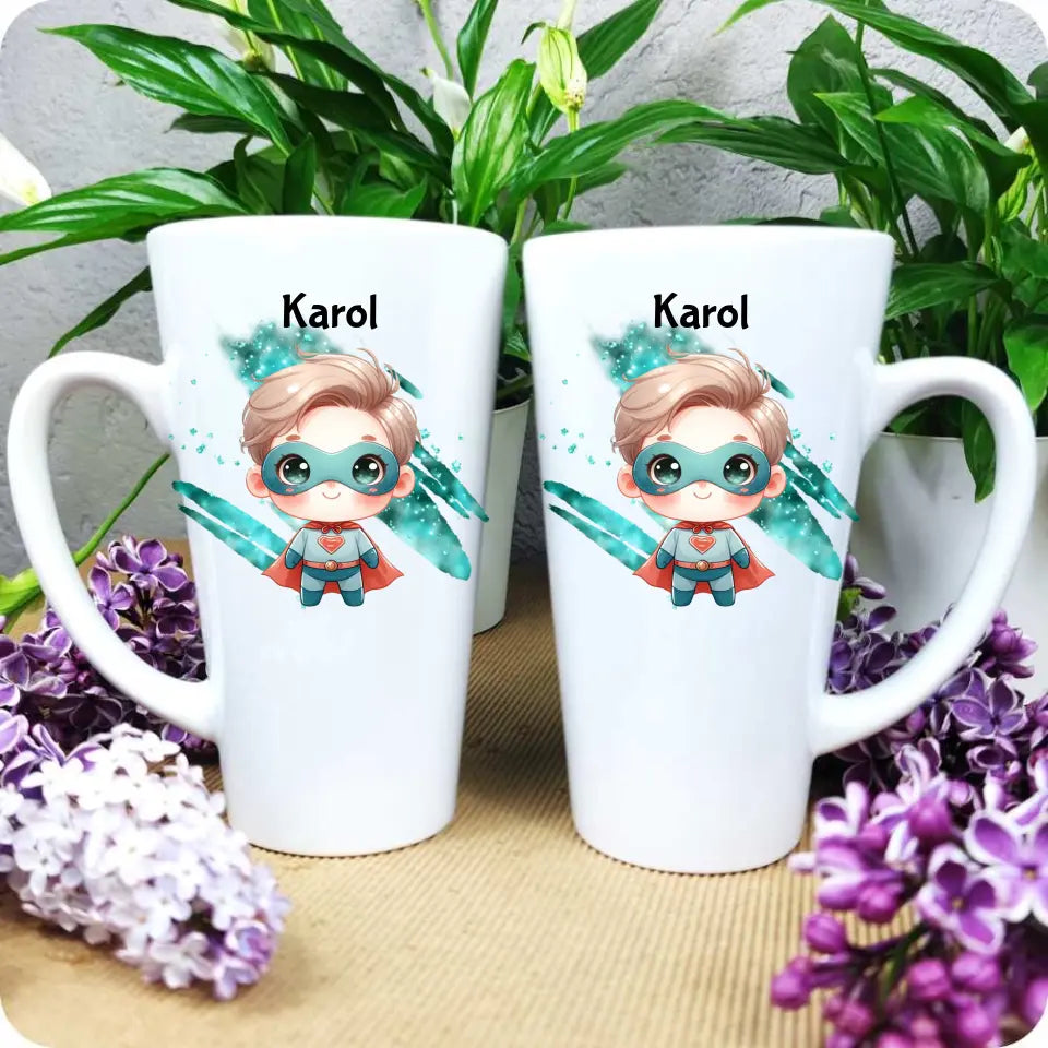 Personalizowany kubek dla chłopca SUPERBOHATER DD05 - storycups.pl