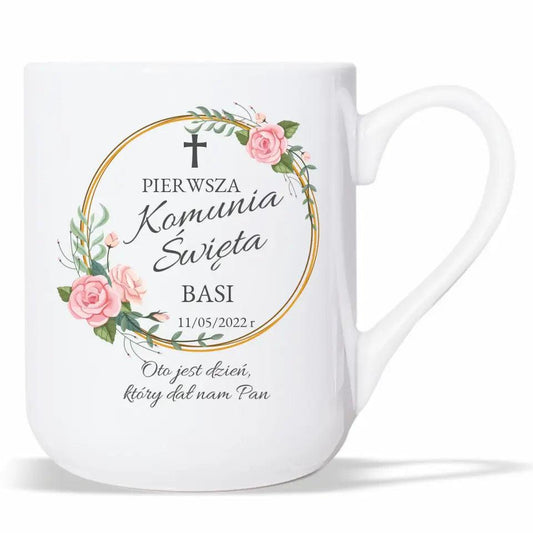 Kubek Pierwsza Komunia Święta dla dziewczynki personalizacja PK03 - storycups.pl