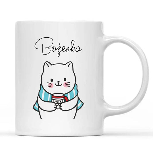 Kubek z kotkiem dla niej imię BN20 - storycups.pl