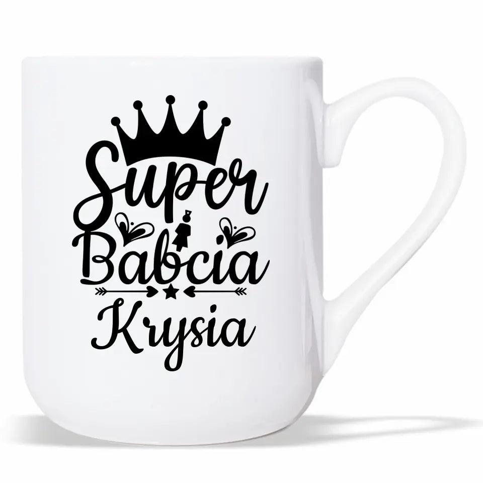 Kubek dla babci na prezent personalizacja imię Super Babcia, kubek na Dzień Babci - storycups.pl