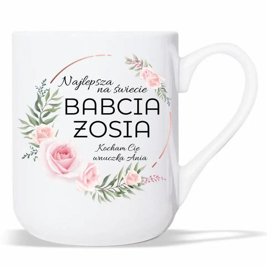 Kubek z imieniem dla babci Najlepsza babcia na świecie personalizacja, kubek na Dzień Babci - storycups.pl