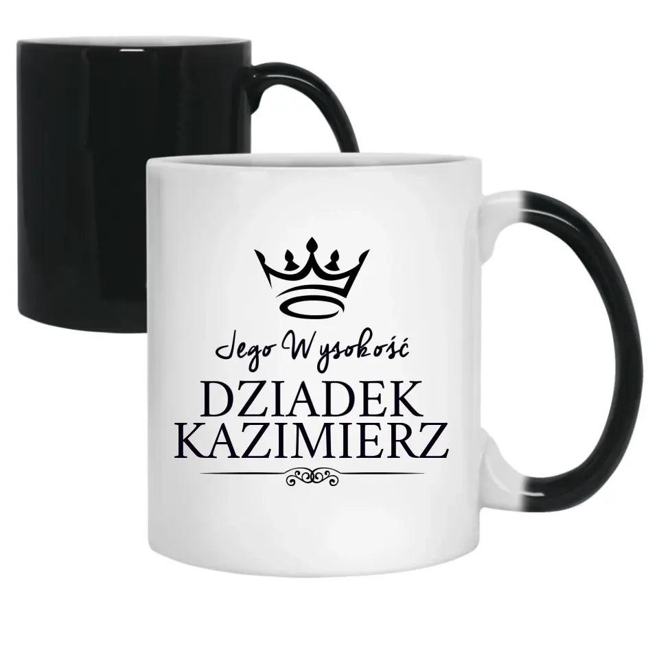 Kubek dla dziadka na prezent imię Jego Wysokość Dziadek, na Dzień Dziadka - storycups.pl