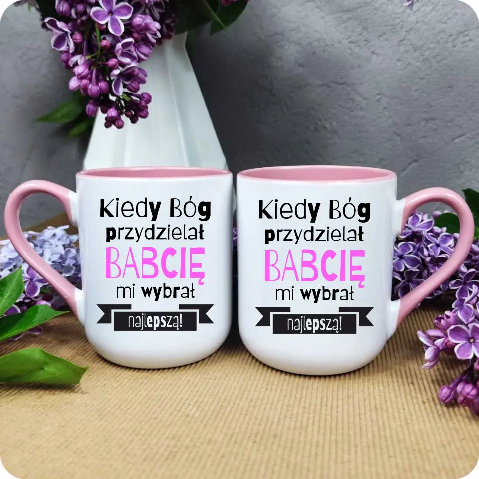 Różowy kubek kawowy z personalizowanym nadrukiem 330ml