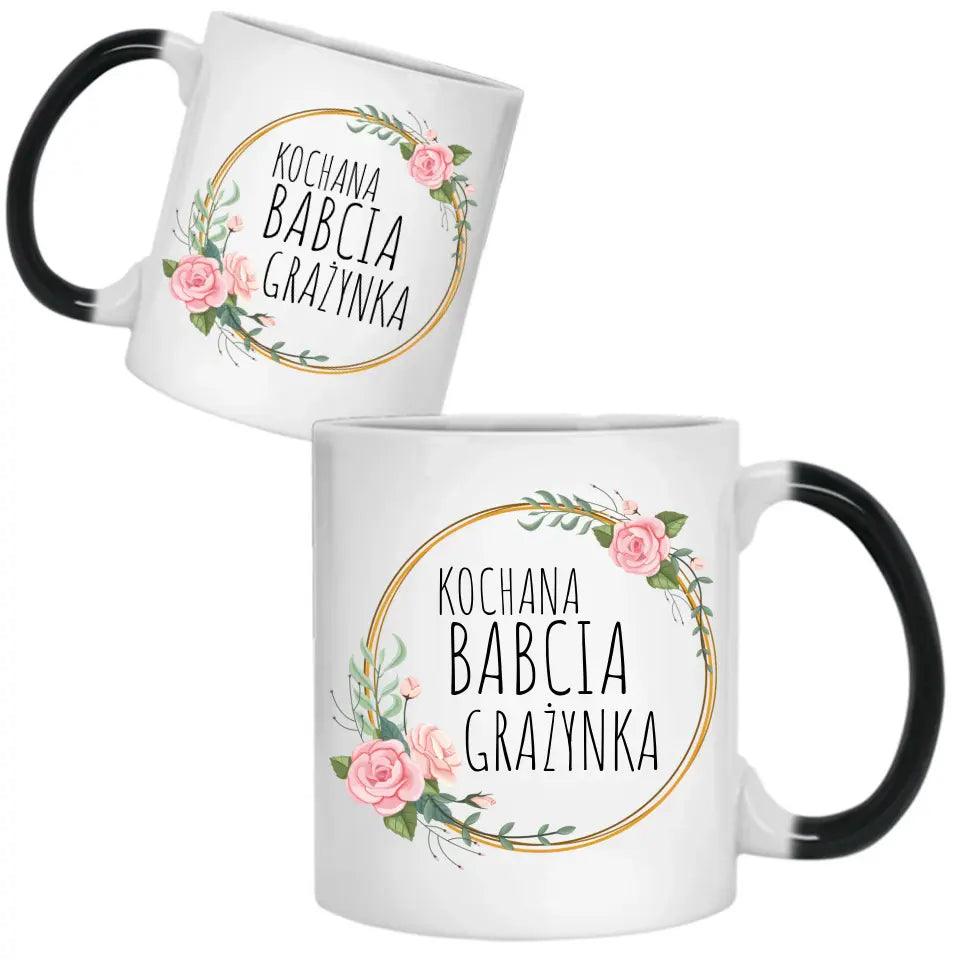 Personalizowany kubek dla babci imię Kochana Babcia, kubek na Dzień Babci - storycups.pl