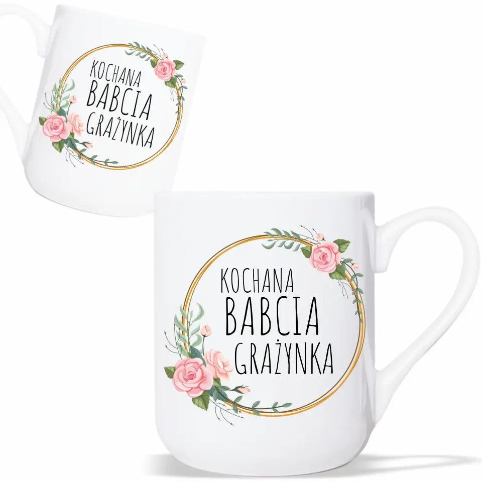 Personalizowany kubek dla babci imię Kochana Babcia, kubek na Dzień Babci - storycups.pl