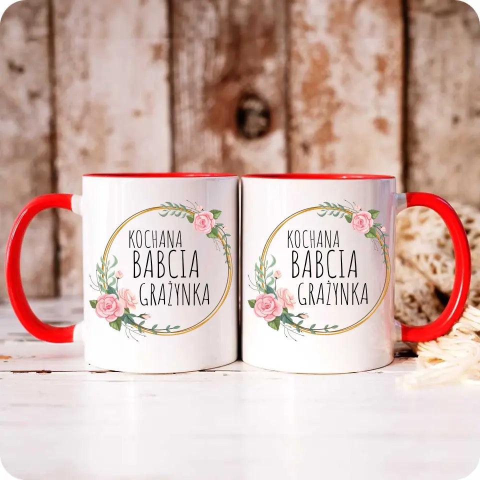 Personalizowany kubek dla babci imię Kochana Babcia, kubek na Dzień Babci - storycups.pl