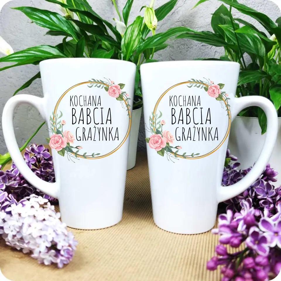 Personalizowany kubek dla babci imię Kochana Babcia, kubek na Dzień Babci - storycups.pl