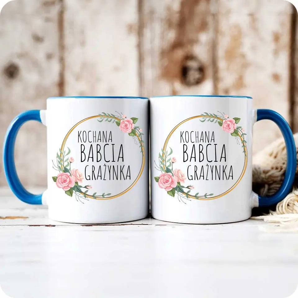 Personalizowany kubek dla babci imię Kochana Babcia, kubek na Dzień Babci - storycups.pl