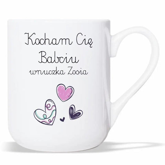 Kubek dla babci z dedykacją personalizacja Kocham Cię Babciu, kubek na Dzień Babci - storycups.pl