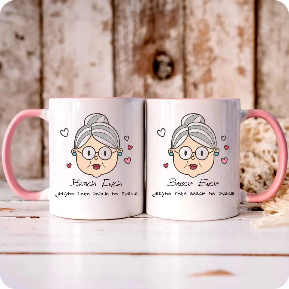 Wyjątkowy kubek dla babci na prezent Jedyna taka babcia, kubek na Dzień Babci - storycups.pl