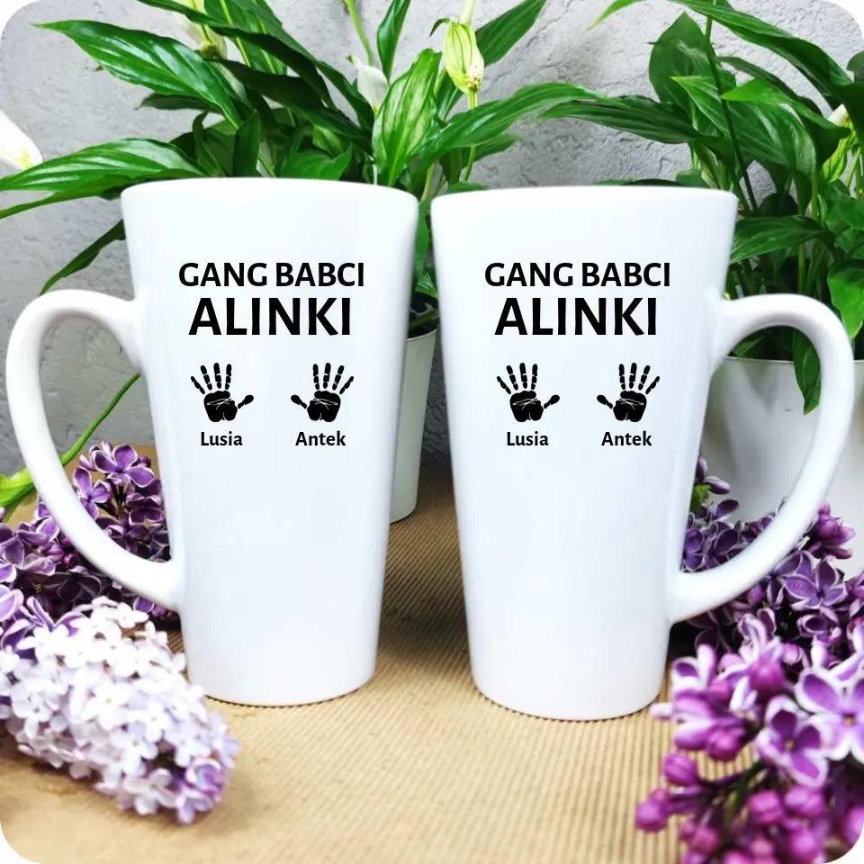 Personalizowany kubek dla babci imiona Gang Babci, kubek na Dzień Babci - storycups.pl