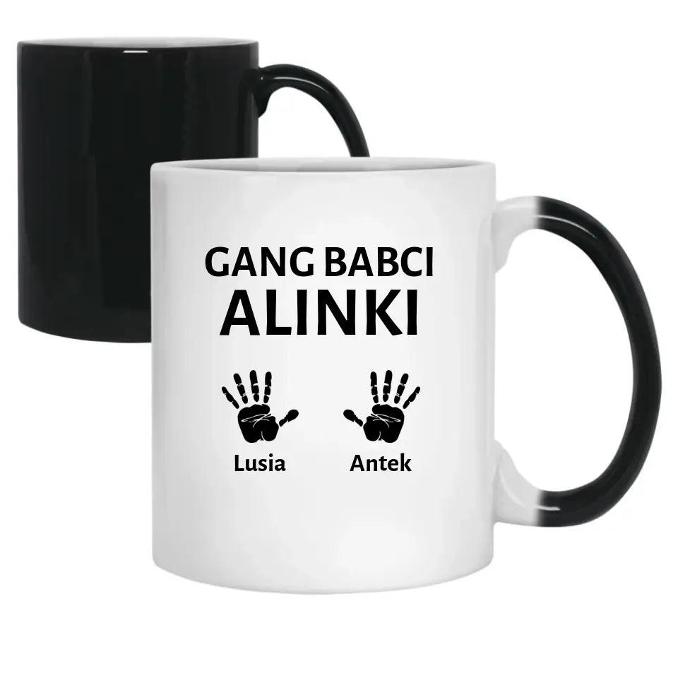 Personalizowany kubek dla babci imiona Gang Babci, kubek na Dzień Babci - storycups.pl