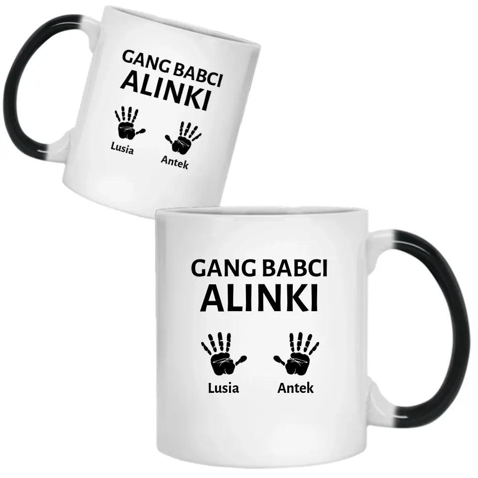 Personalizowany kubek dla babci imiona Gang Babci, kubek na Dzień Babci - storycups.pl