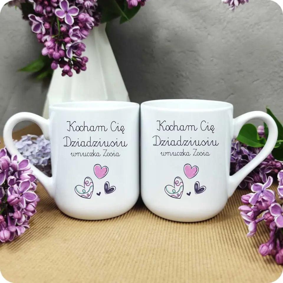 Personalizowany kubek dla dziadka Kocham Cię dziadziusiu, na Dzień Dziadka - storycups.pl