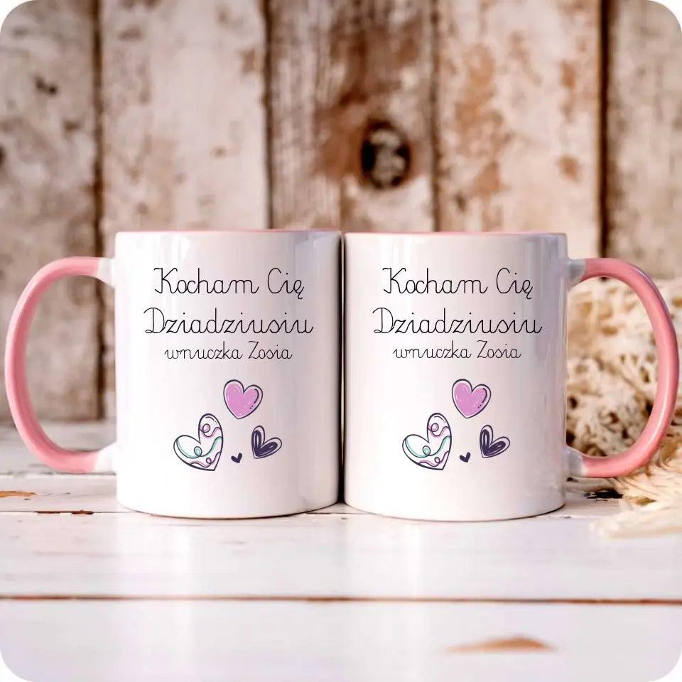 Personalizowany kubek dla dziadka Kocham Cię dziadziusiu, na Dzień Dziadka - storycups.pl