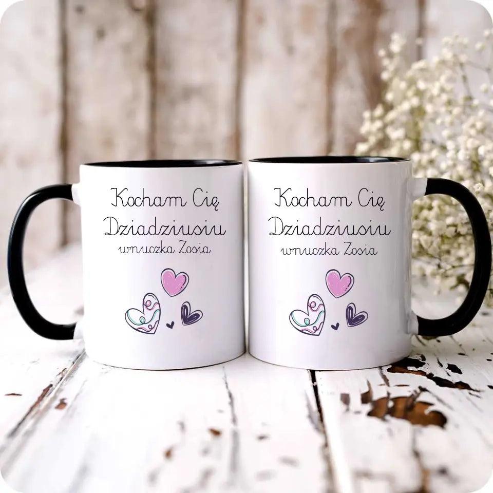 Personalizowany kubek dla dziadka Kocham Cię dziadziusiu, na Dzień Dziadka - storycups.pl