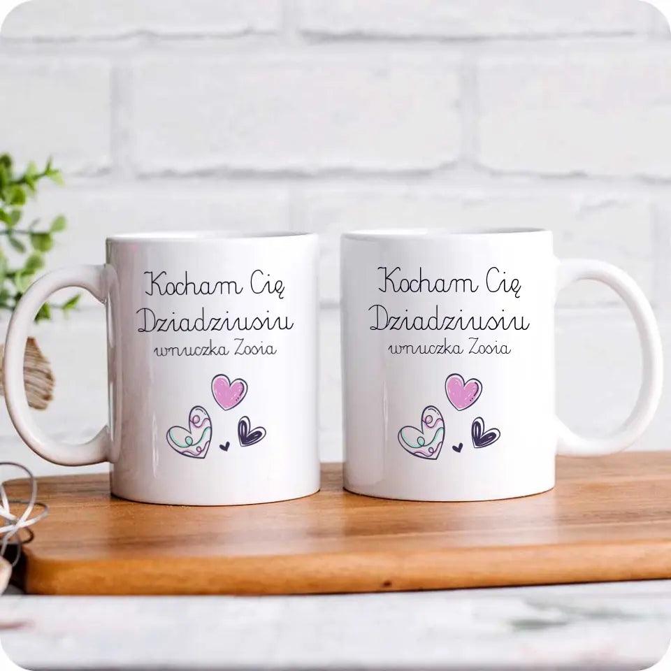 Personalizowany kubek dla dziadka Kocham Cię dziadziusiu, na Dzień Dziadka - storycups.pl