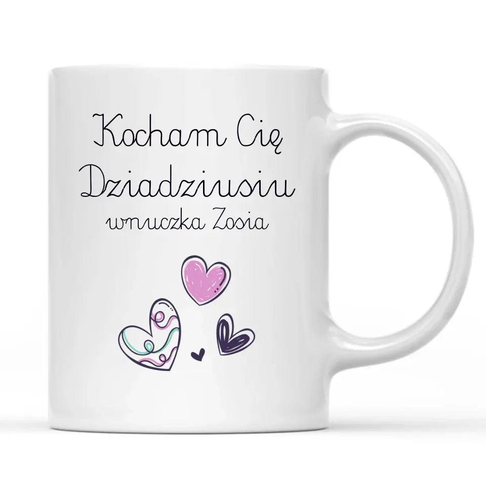 Personalizowany kubek dla dziadka Kocham Cię dziadziusiu, na Dzień Dziadka - storycups.pl