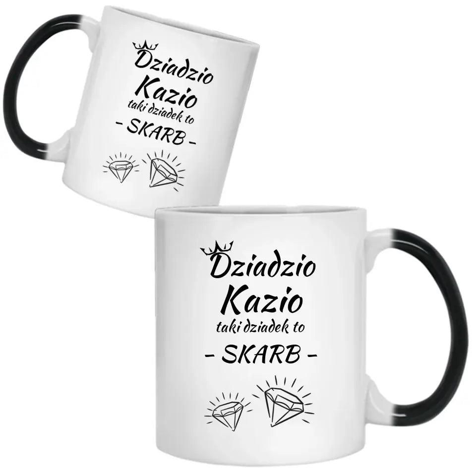 Kubek z imieniem dla dziadka Taki dziadek to skarb, na Dzień Dziadka - storycups.pl