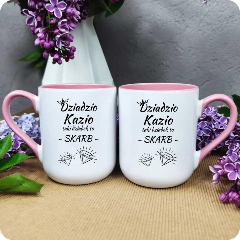 Kubek z imieniem dla dziadka Taki dziadek to skarb, na Dzień Dziadka - storycups.pl