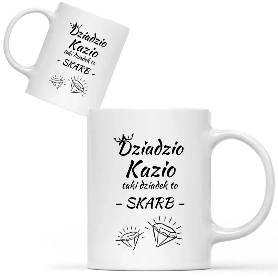 Kubek z imieniem dla dziadka Taki dziadek to skarb, na Dzień Dziadka - storycups.pl