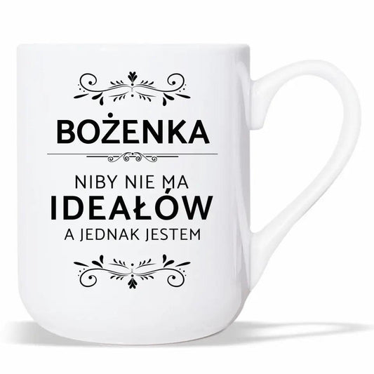 Kubek z imieniem dla dziewczyny Niby nie ma ideałów DZ01 - storycups.pl