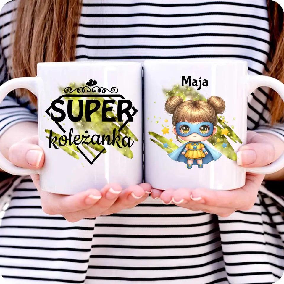 Personalizowany kubek dla dziewczynki SUPER KOLEŻANKA DD04 - storycups.pl