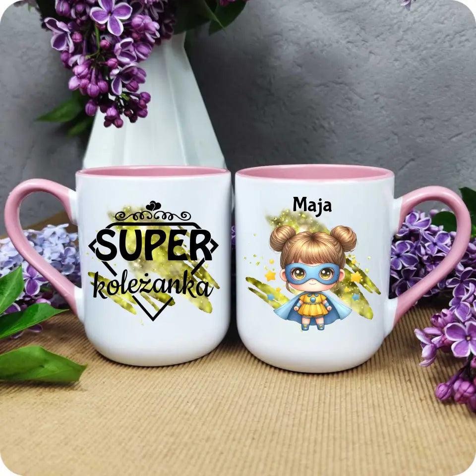 Personalizowany kubek dla dziewczynki SUPER KOLEŻANKA DD04 - storycups.pl