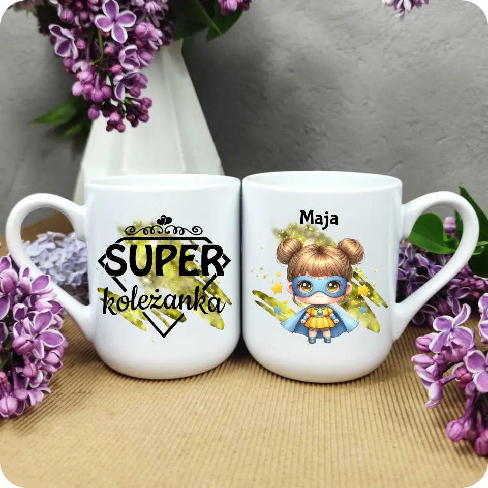 Personalizowany kubek dla dziewczynki SUPER KOLEŻANKA DD04 - storycups.pl