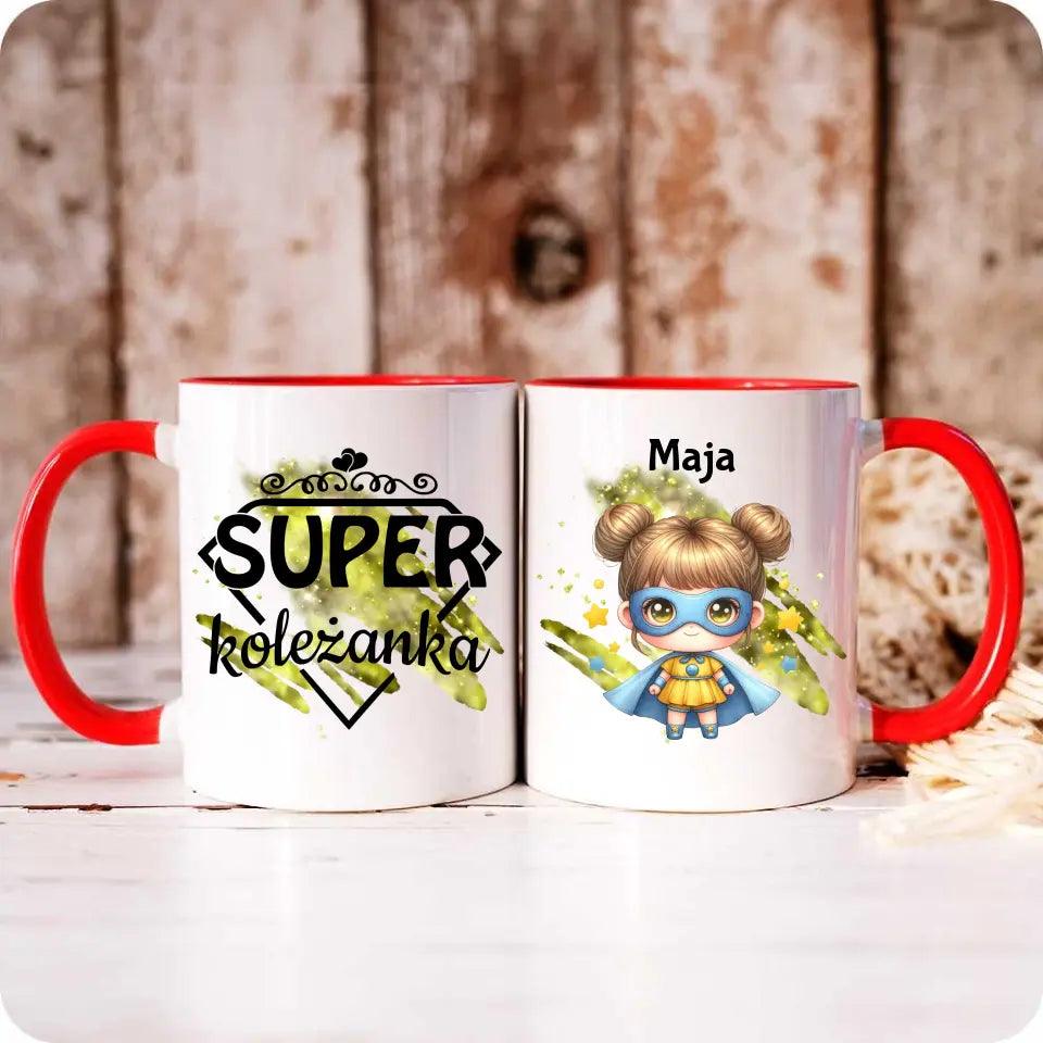 Personalizowany kubek dla dziewczynki SUPER KOLEŻANKA DD04 - storycups.pl