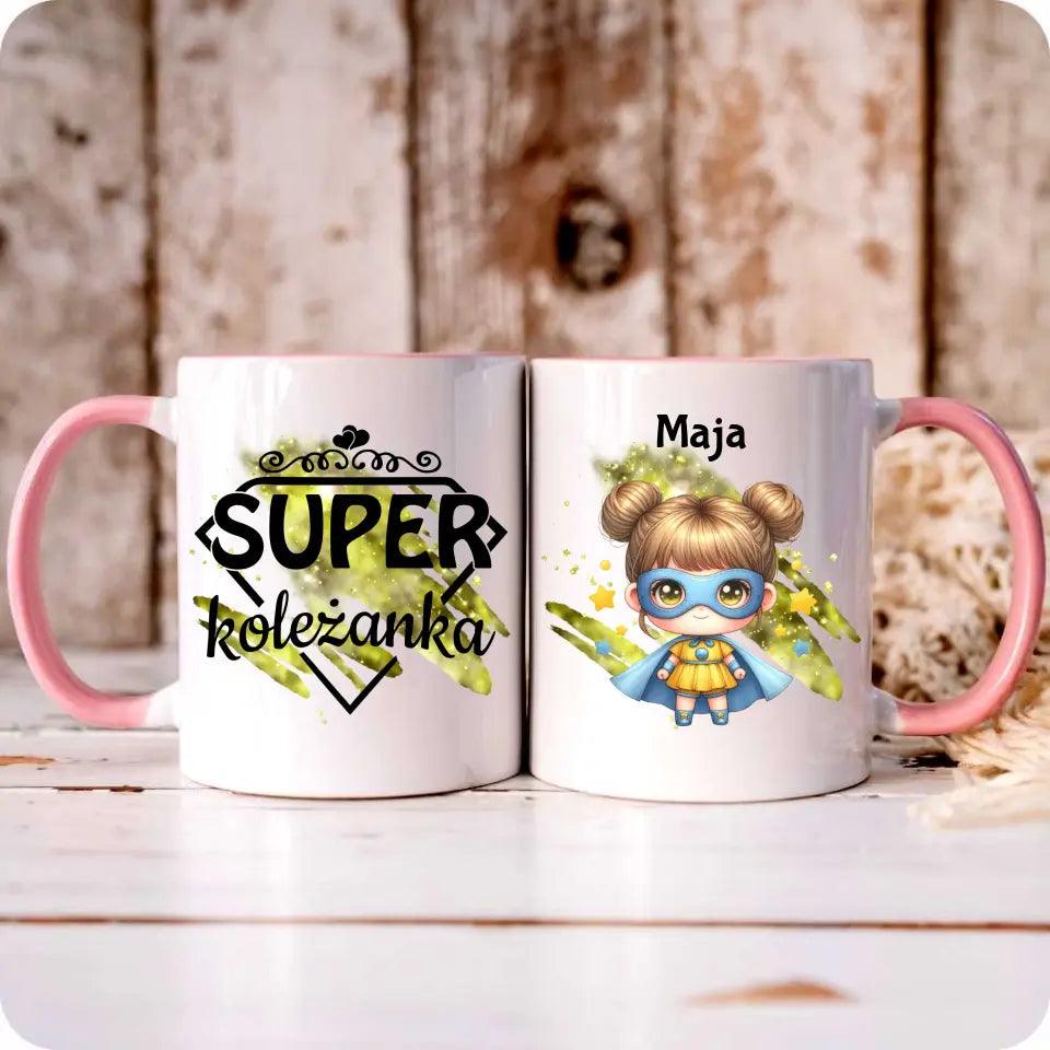 Personalizowany kubek dla dziewczynki SUPER KOLEŻANKA DD04 - storycups.pl