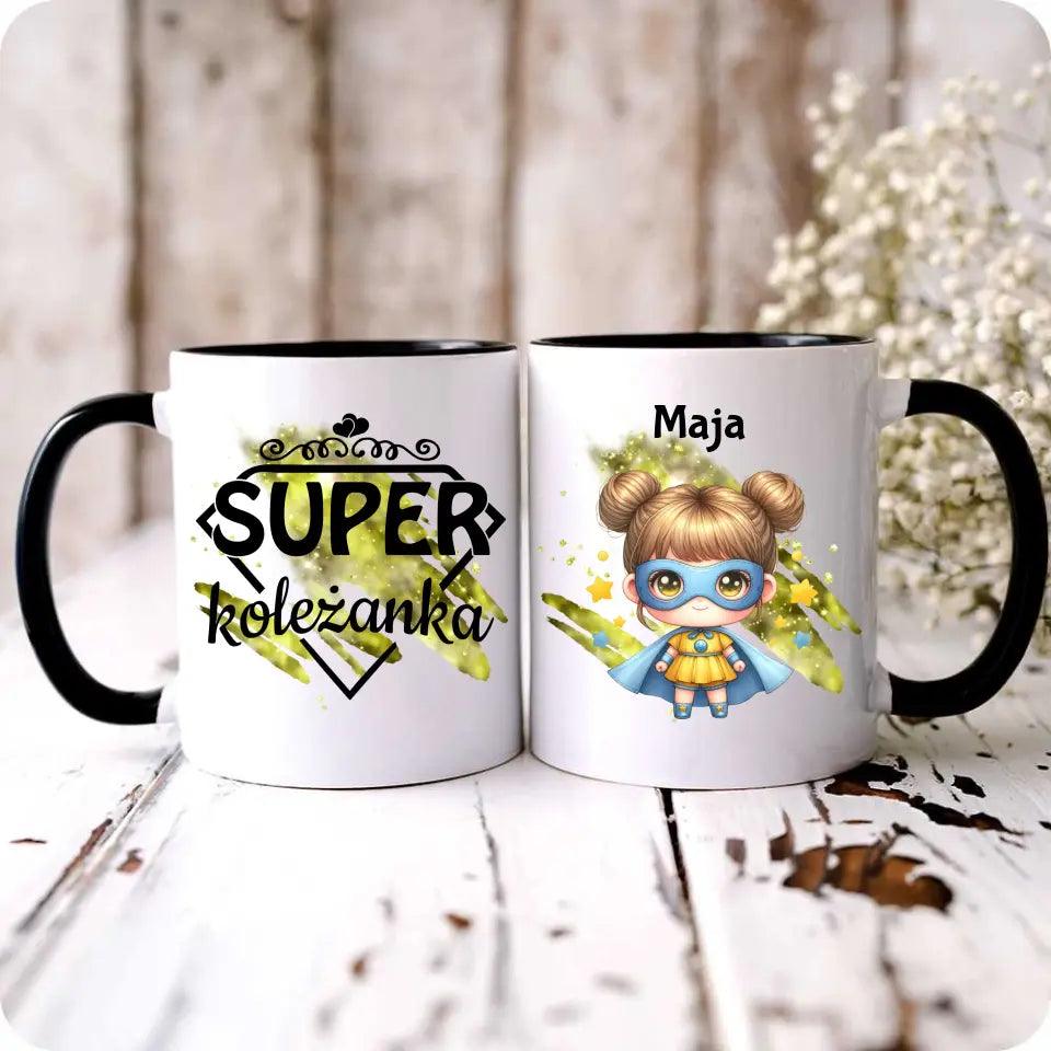 Personalizowany kubek dla dziewczynki SUPER KOLEŻANKA DD04 - storycups.pl