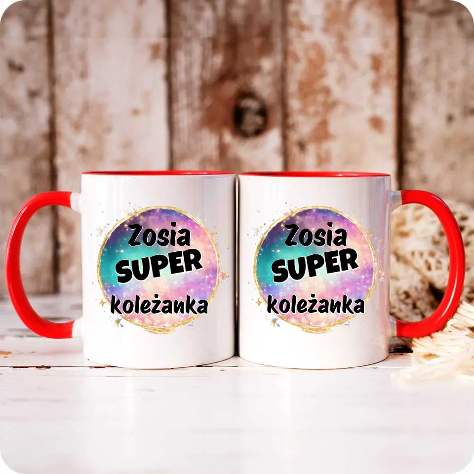 Kubek z imieniem dla super koleżanki DZ02 - storycups.pl