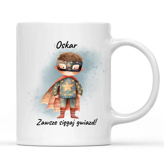 Personalizowany kubek dla chłopca SIĘGAJ GWIAZD DD06 - storycups.pl