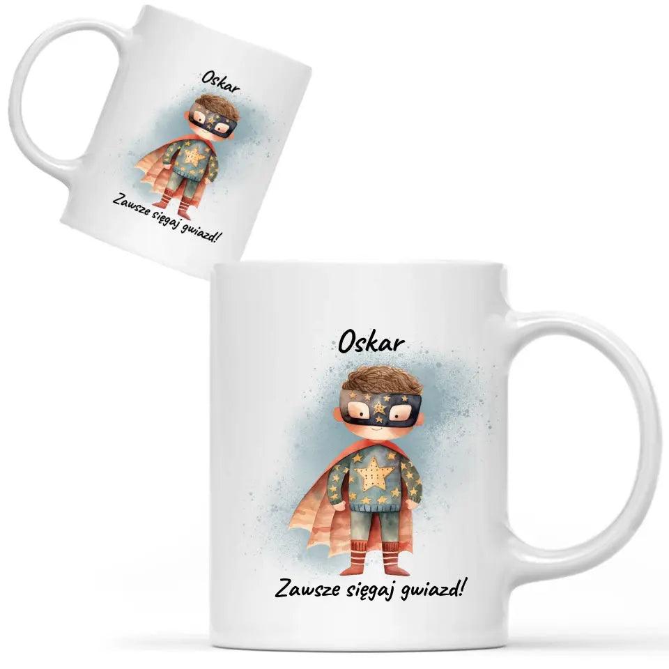 Personalizowany kubek dla chłopca SIĘGAJ GWIAZD DD06 - storycups.pl