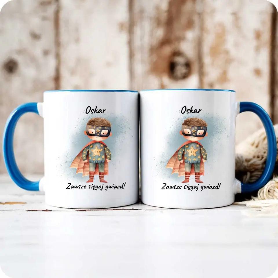 Personalizowany kubek dla chłopca SIĘGAJ GWIAZD DD06 - storycups.pl