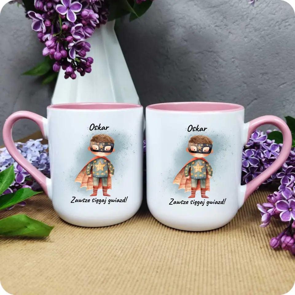 Personalizowany kubek dla chłopca SIĘGAJ GWIAZD DD06 - storycups.pl