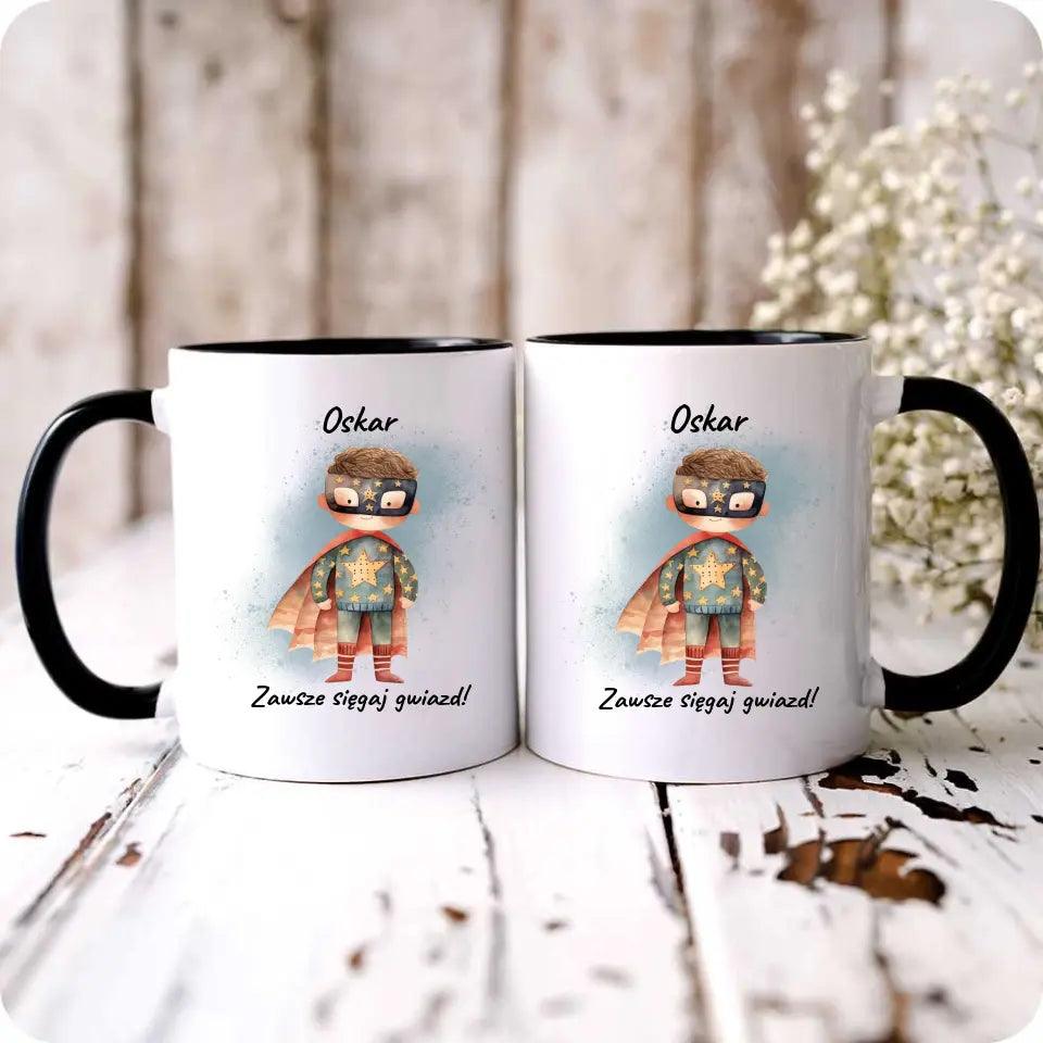 Personalizowany kubek dla chłopca SIĘGAJ GWIAZD DD06 - storycups.pl